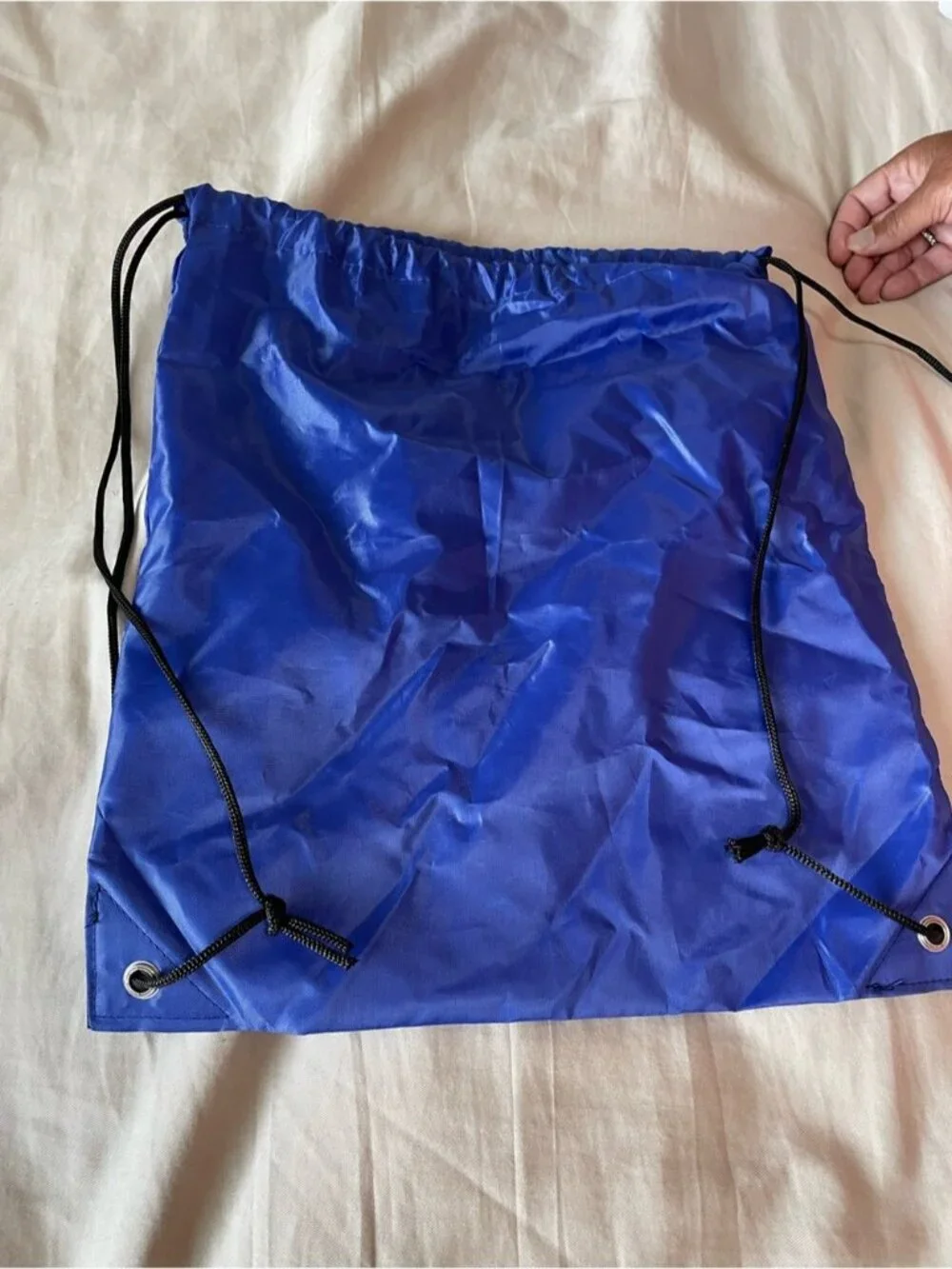 Royal Blue Drawstring Backpack cinch sack with Black Trim NWOT